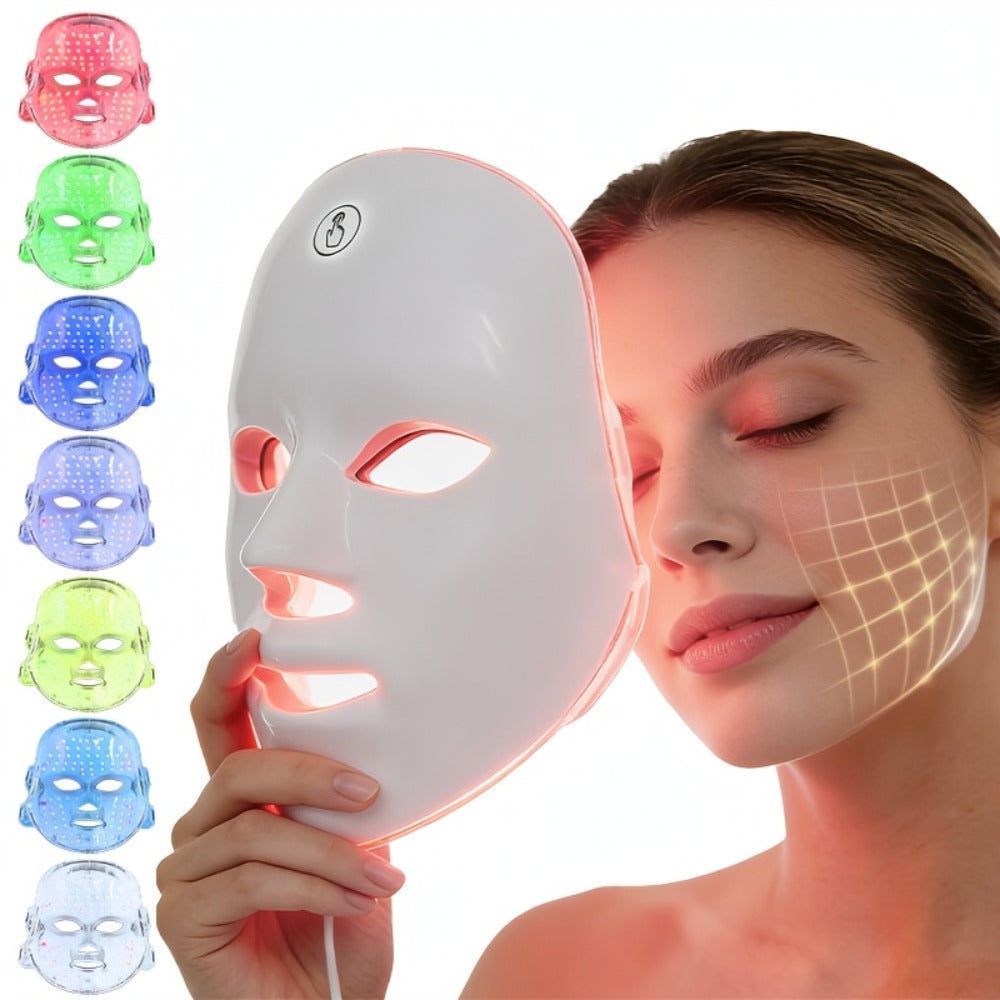 LED Facial Beauty Device 7-Color Light Therapy Portable At-Home Skincare Tool for Bath Time, Home Spa and Personal Care — ima