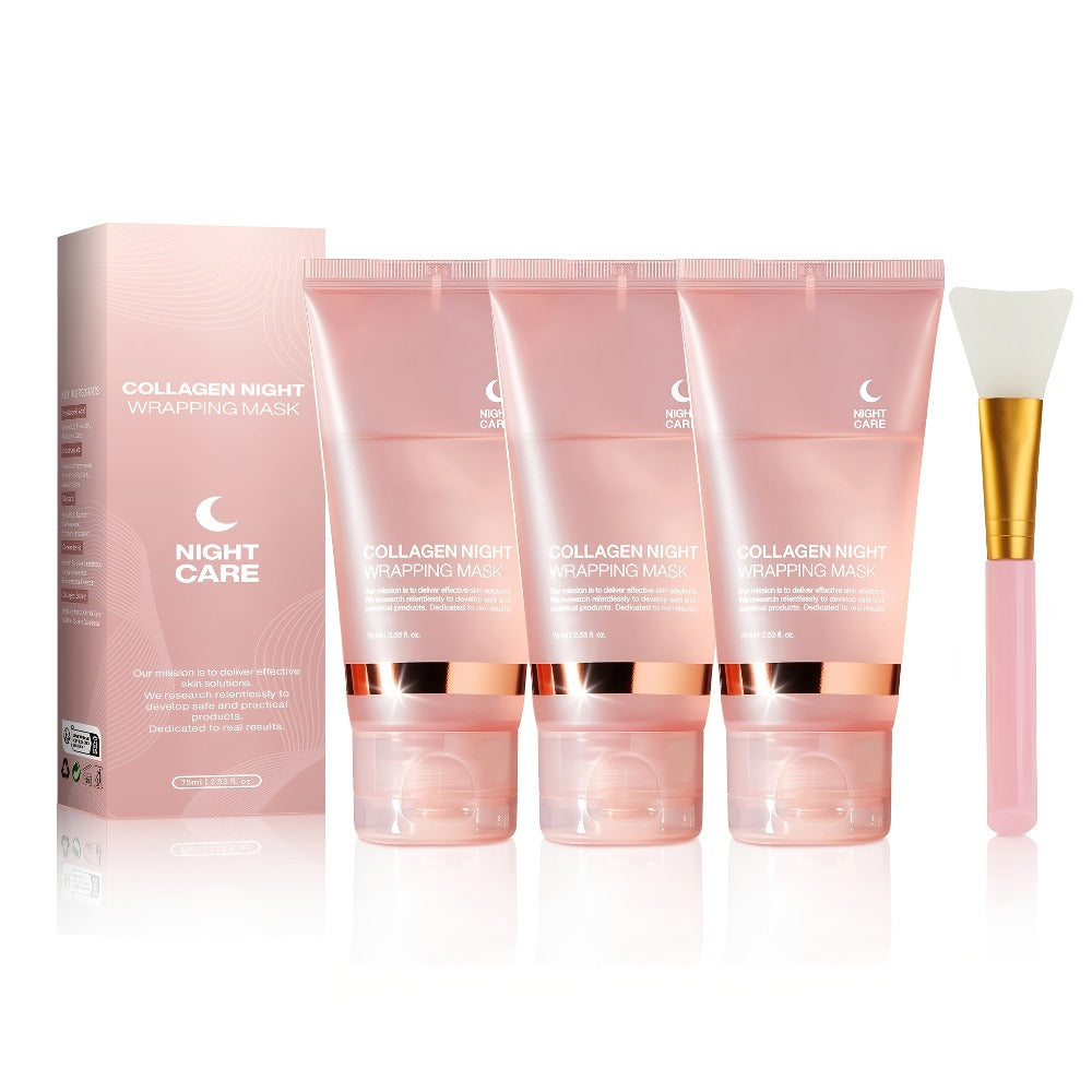 Collagen Night Mask with Jelly Brush, Alcohol-Free Squalane Gel Overnight Face Mask, Deep Nourishing & — image 6