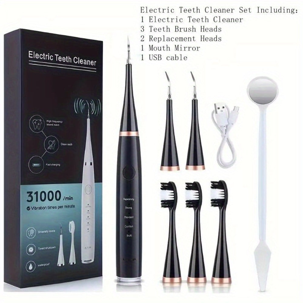 Electric Teeth Cleaner Kit USB Rechargeable, 5 Cleaning Modes Dental Scaler Plaque Tartar Remover Gum Health — image 11