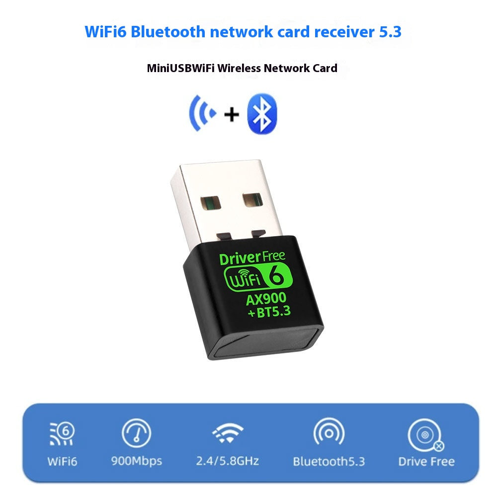 AX900M Wireless Network Card Wifi6 Drive-free Mini Wireless Receiver