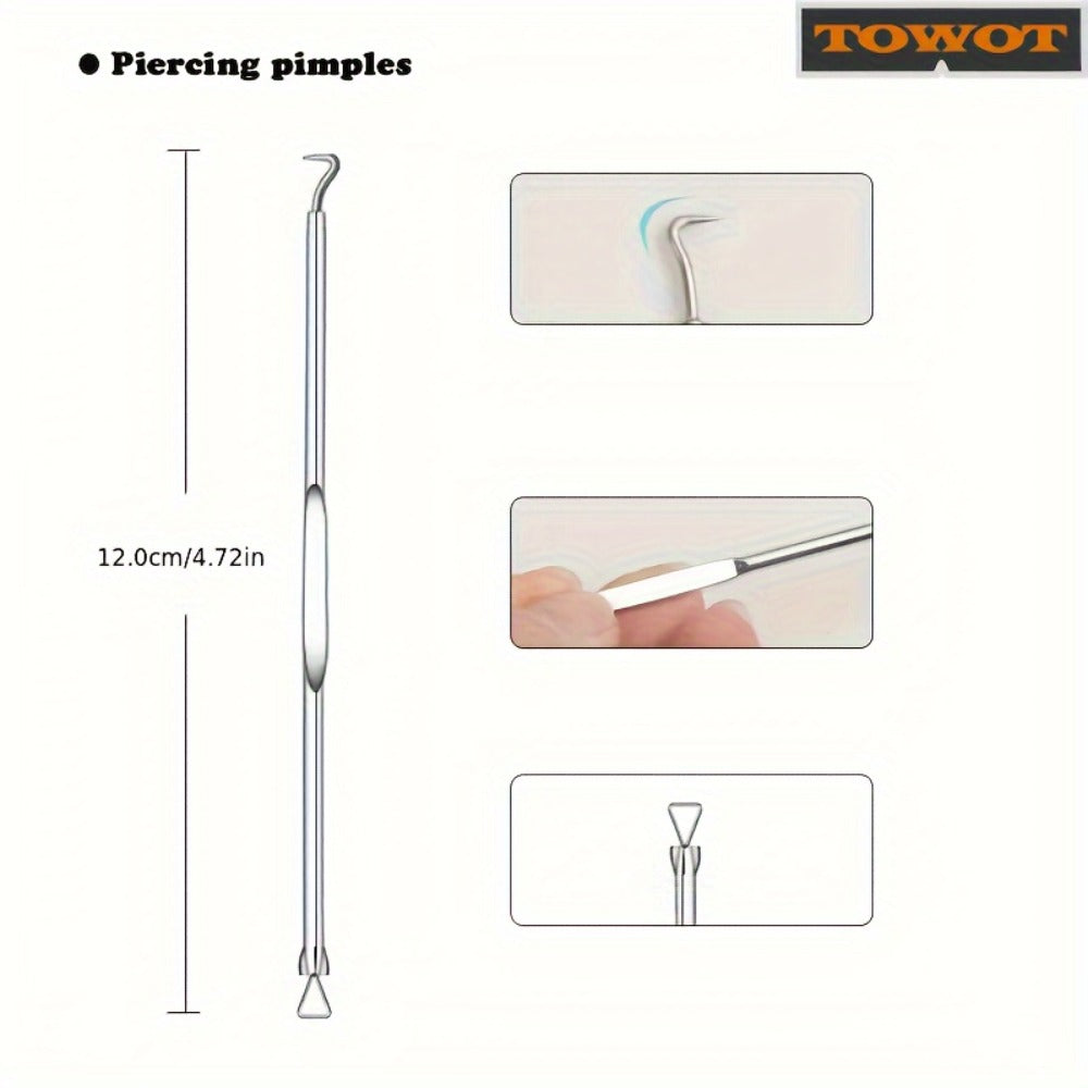 Blackhead Remover Tool Kit 11PCS Stainless Steel Pimple Popper Extractor - Professional for Bath Time, Home Spa and Personal 