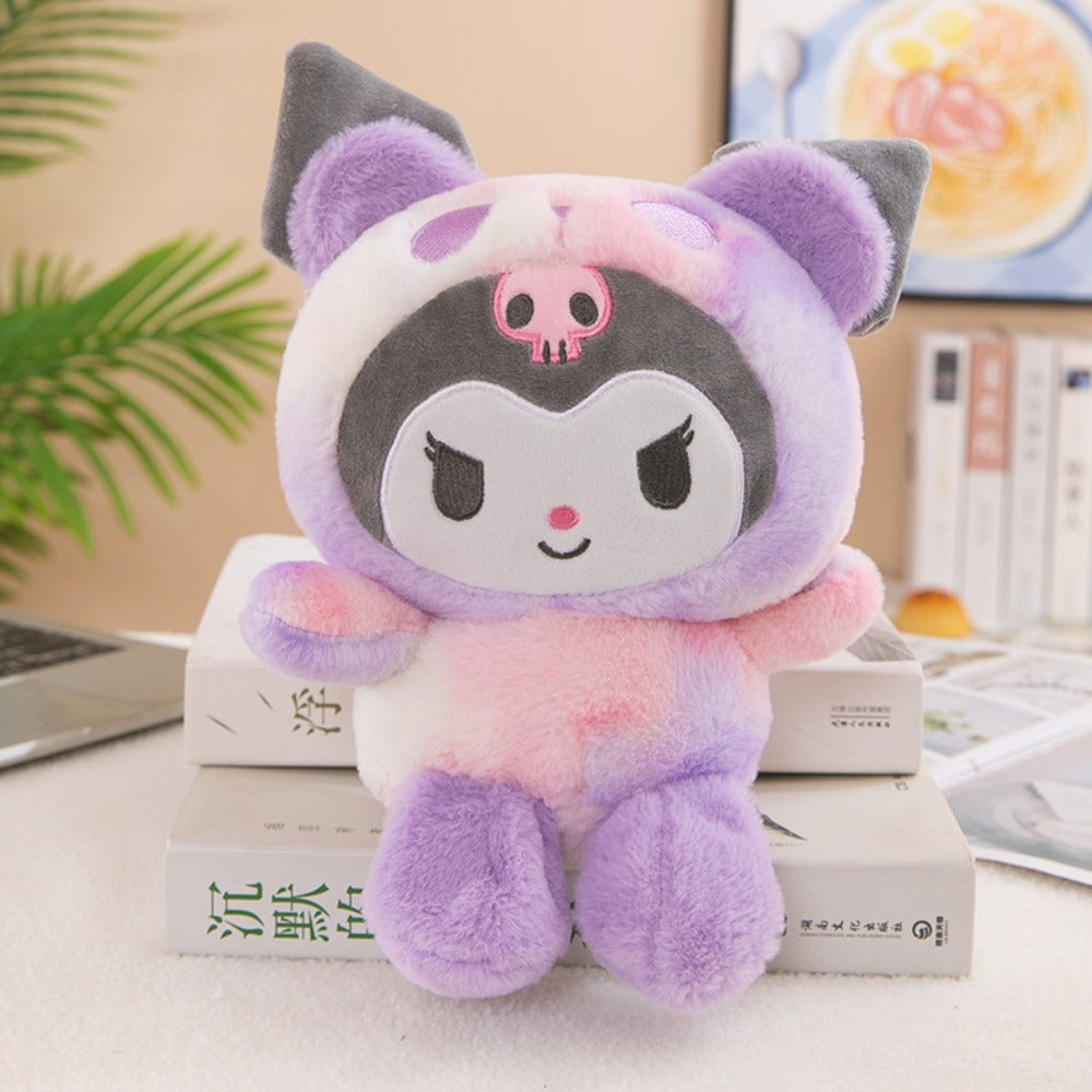 Sanrio Tie Dye Plush Set of 5, Kawaii Hello Kitty Kuromi My Melody Cinnamoroll Gudetama Stuffed Animals — image 7