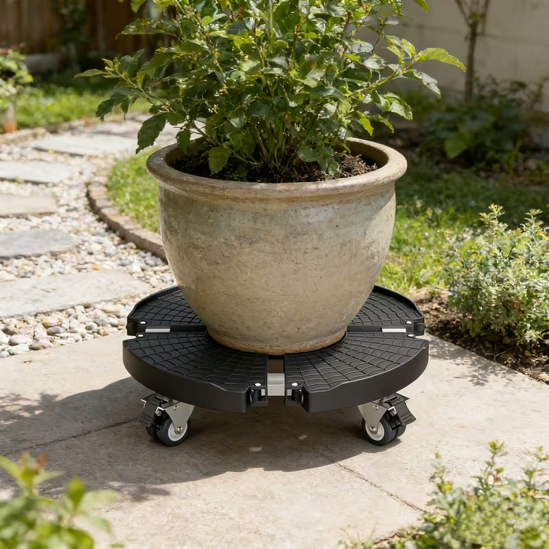 Plant Stand with Wheels 440 lbs – Adjustable 15-22" Heavy Duty Pot Roller with Lockable Swivel Casters for Indoor & Outdoor P