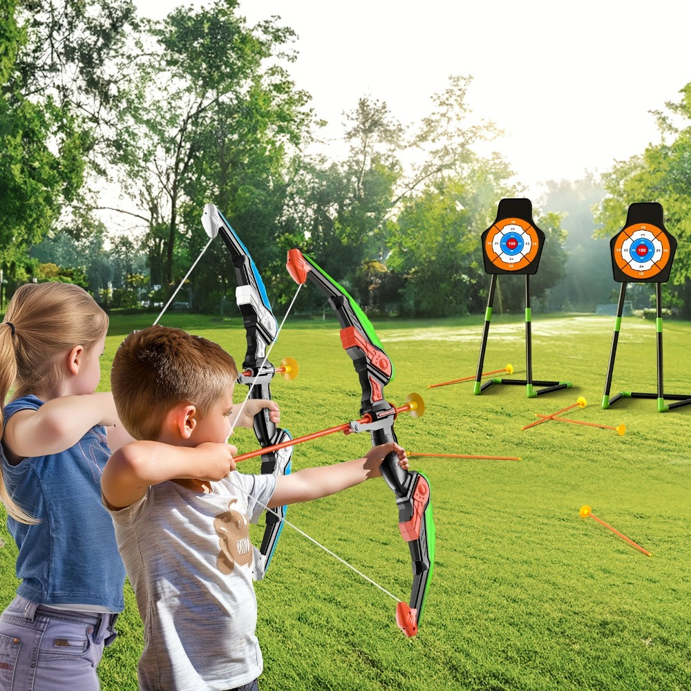 Kids Bow and Arrow Archery Set 10 Suction Cup Arrows Quiver Standing Target with the Listed Color, Size or Set Options for Ev