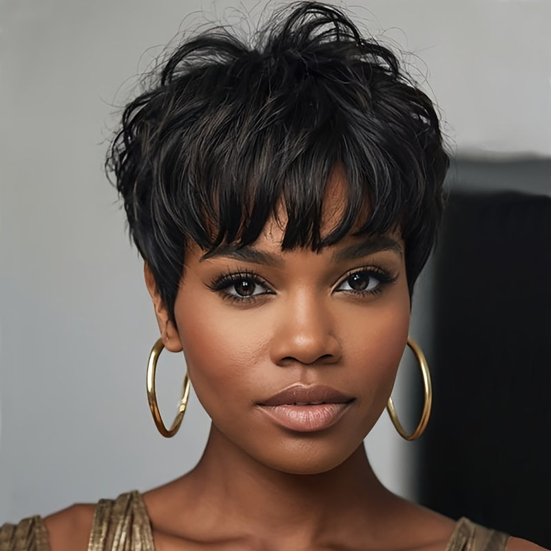 Synthetic Wig 4-Inch Short Body Waves with Full Bangs in Eight Color Options for Costume Looks — image 11