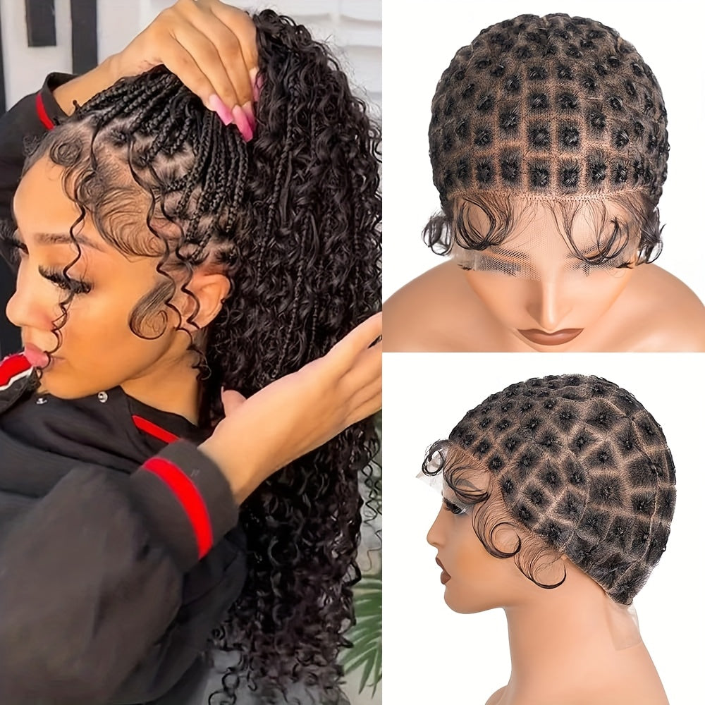 Braided Wig Cap Double Full Lace with Baby Hair Glueless Breathable Adjustable 22 Inch | 81-120 Sections Goddess Box Braid Fa