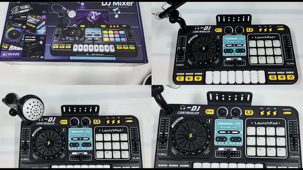 Kids DJ Mixer Toy Set with LED Lights, Microphone & Piano Keys, 100+ Sound Effects, Disco Mode, Rechargeable — image 12