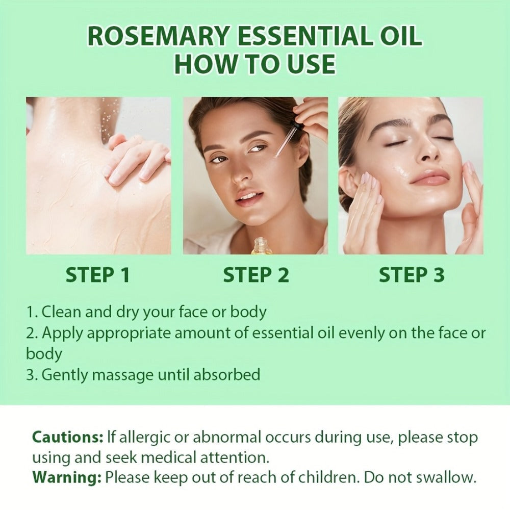 Essential Oil Rosemary External-Use Dropper Bottle with 1-Piece, 2-Piece or 1.01oz Available Options — image 8