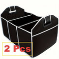 Car Trunk Organizer, Foldable 3-Compartment Black Storage Bin with Carry Handles and 1- or 2-Piece Options — image 13