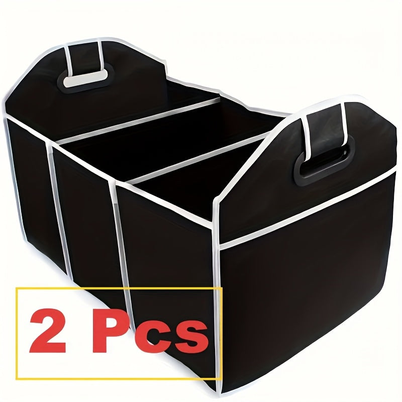 Car Trunk Organizer, Foldable 3-Compartment Black Storage Bin with Carry Handles and 1- or 2-Piece Options — image 13