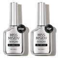 Soak-Off Gel Top Coat and Base Coat Set 2Pcs Super Shine Mirror Finish Long Lasting LED UV Lamp Gel Polish Foundation Seal Ma