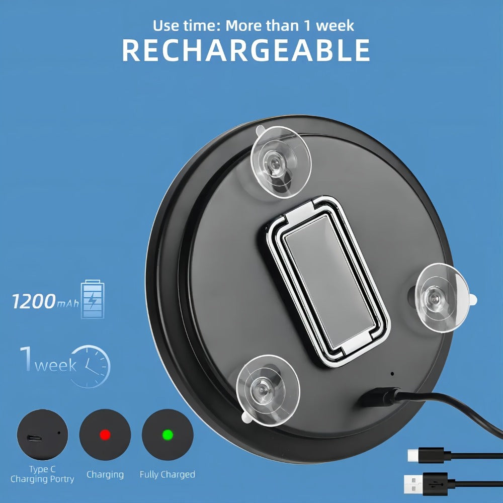 30X LED Magnifying Mirror Rechargeable 6-Inch Lighted Handheld Pocket Mirror with Hanging Loop – Portable Travel Vanity Mirro