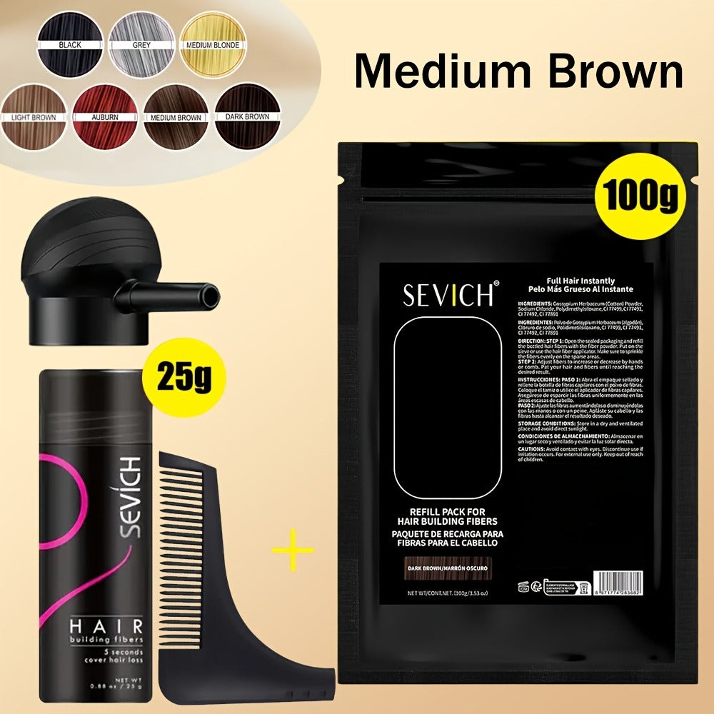 Hair Thickening Fibers Set 2-in-1 with Applicator Spray - Instant Volume & Fuller Look for Thinning Hair — image 17