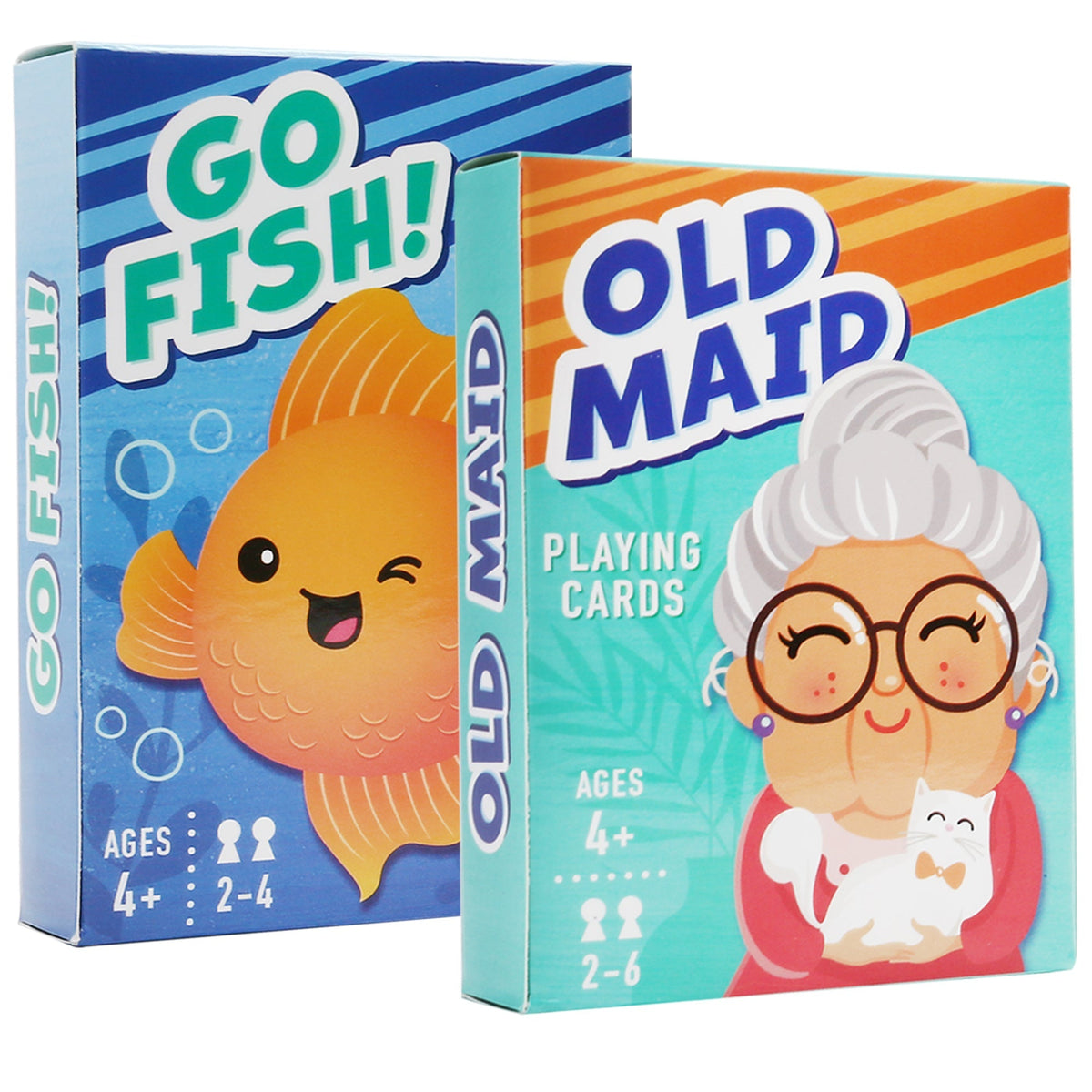 Kids Card Game Bundle with Go Fish and Old Maid Decks, Optional Memory Match Third Deck, Ages 4 Plus in English — image 1
