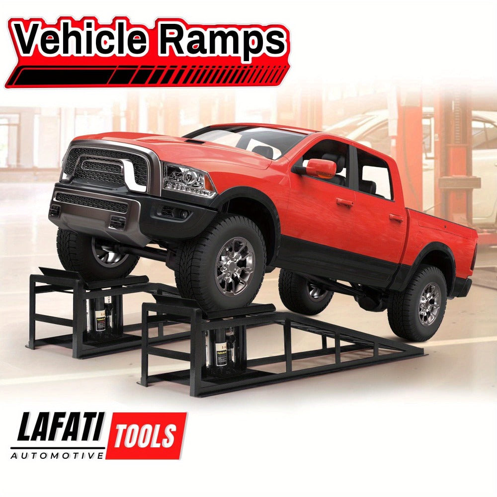 Hydraulic Car Ramps 2-Pack 10000 LB Heavy Duty Vehicle Lift Ramp Adjustable Height 9.84-14.96 Inch for Oil Change Undercarria