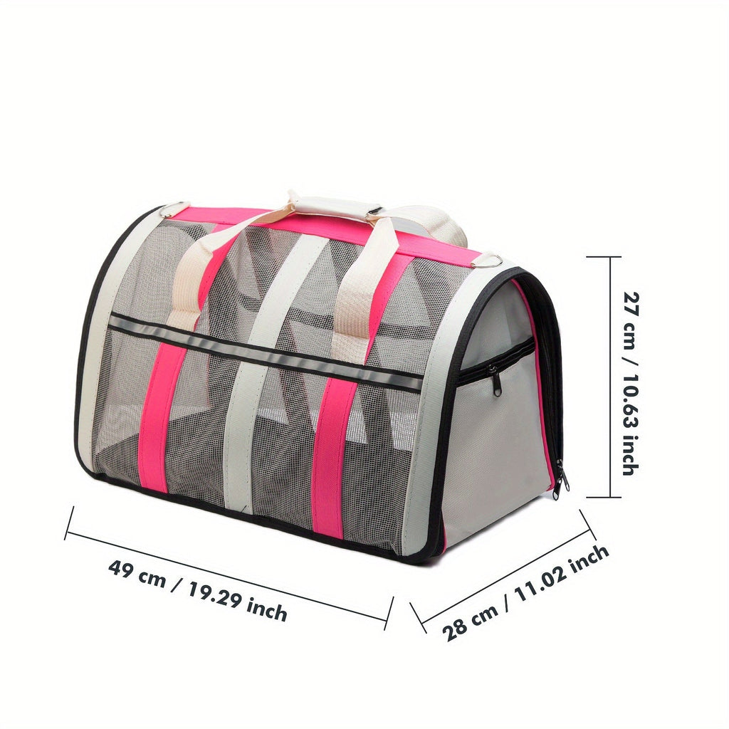 Arched Mesh-Panel Pet Carrier with Top Handles, Seven Colors and Complete S, M and L Size Grid — image 18