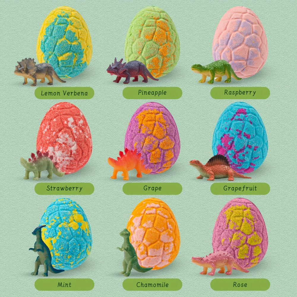 Dinosaur Egg Bath Bombs with Surprise Inside 9 Pack – Kids Fizzy Bath Balls with Hidden Dinosaur Toy — image 5