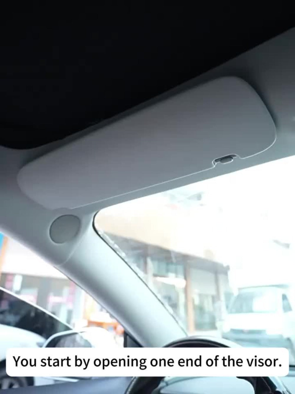 Car Sun Visor Makeup Mirror with LED Lights USB Powered – 3 Color Light Modes, Lighted Visor Mirror for Cars Trucks SUVs — im