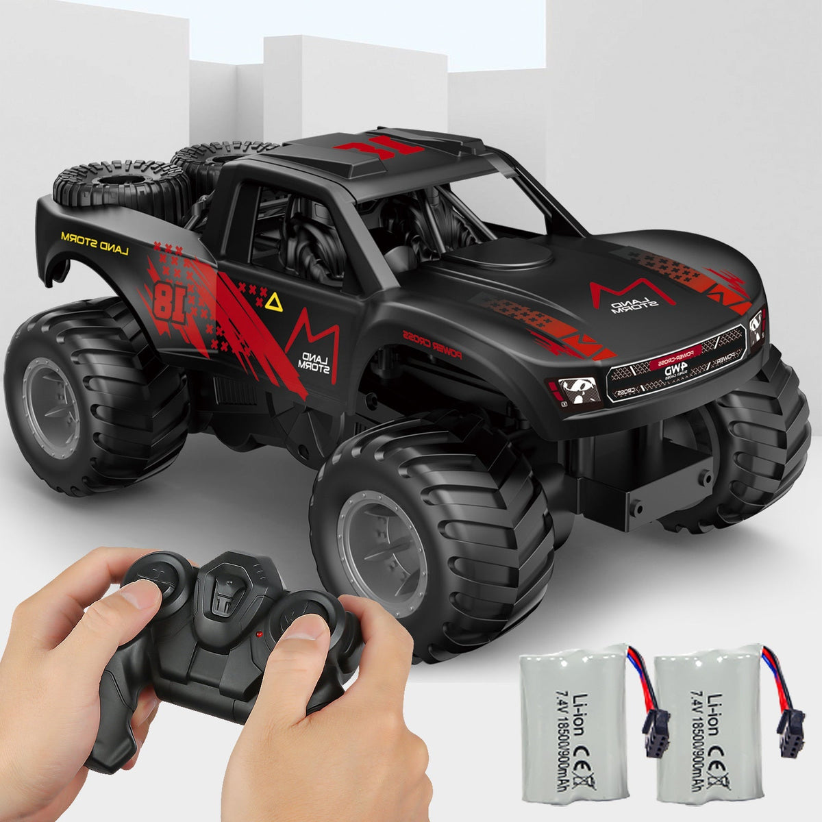 RC Monster Truck or Pickup 1:16 Scale in Five Body and Color Styles with 4WD Layout and Two Rechargeable Batteries — image 42