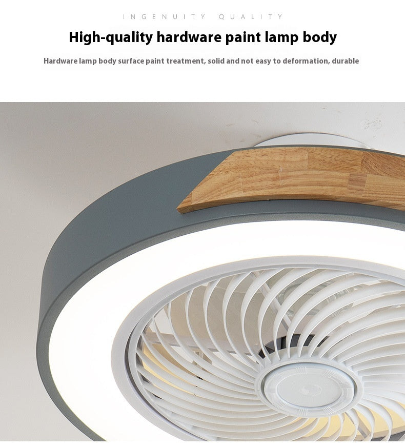 Solid Wood Ceiling Fan Lamp Bedroom Invisible Dining Room Ceiling Fan Lights