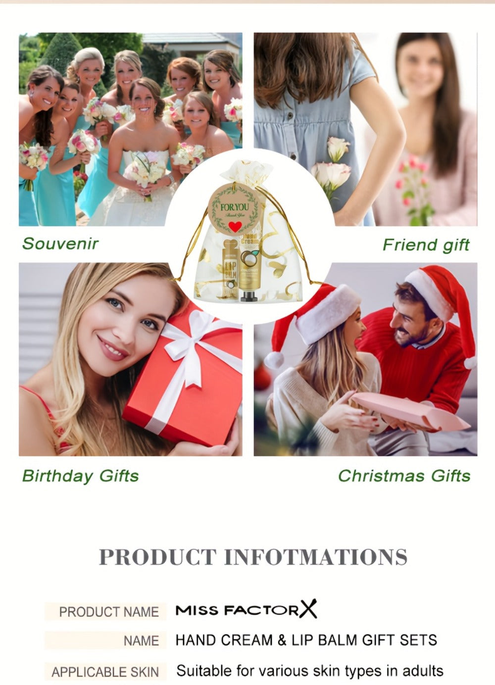 Bridal Shower Favor Set with 24 Hand Creams, Lip Balms, Thank You Cards and Heart Gift Bags — image 12