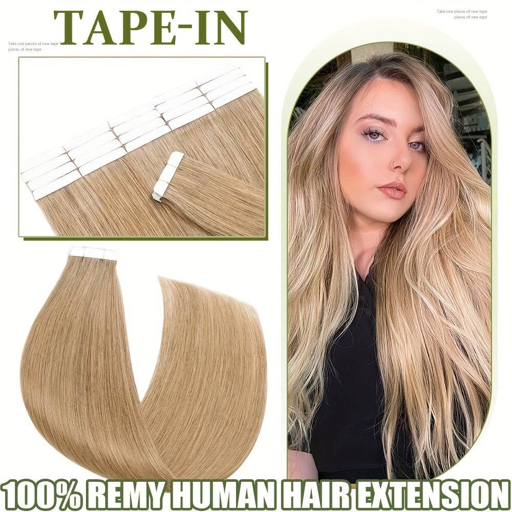 Hair Extensions Straight Brazilian Remy Human Hair Tape-In Set with 10 Pieces, 12–24-Inch Lengths and 11 Colors — image 19