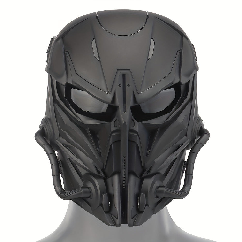 Silver-Plated Mechanical Costume Mask with Full-Face Sci-Fi Design and Sculpted Black Interior — image 2