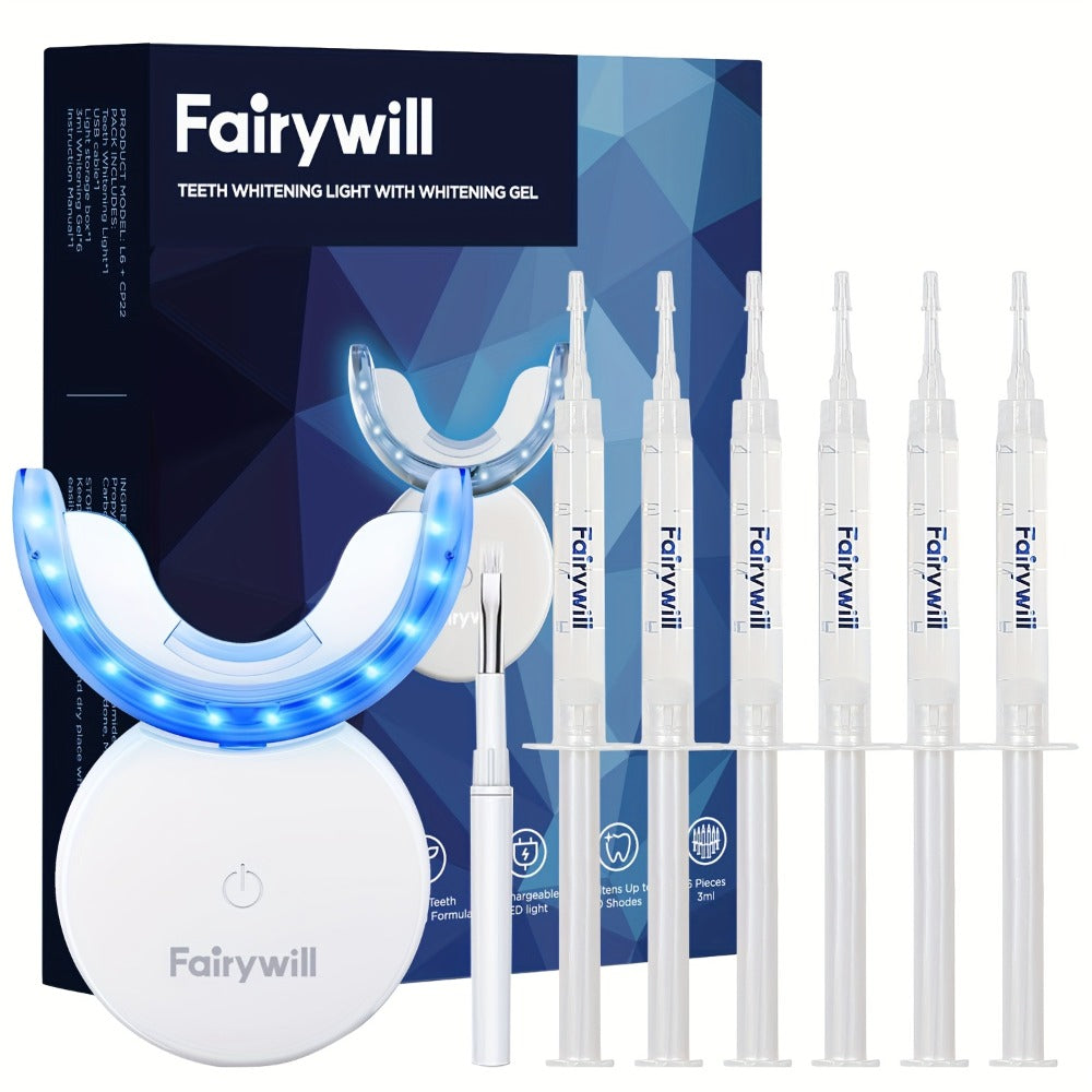 Carbamide Peroxide Teeth Whitening Kit with LED Accelerator Light – 6 Gel Tubes 3ml Each, Whitening Tray & Storage Case — ima