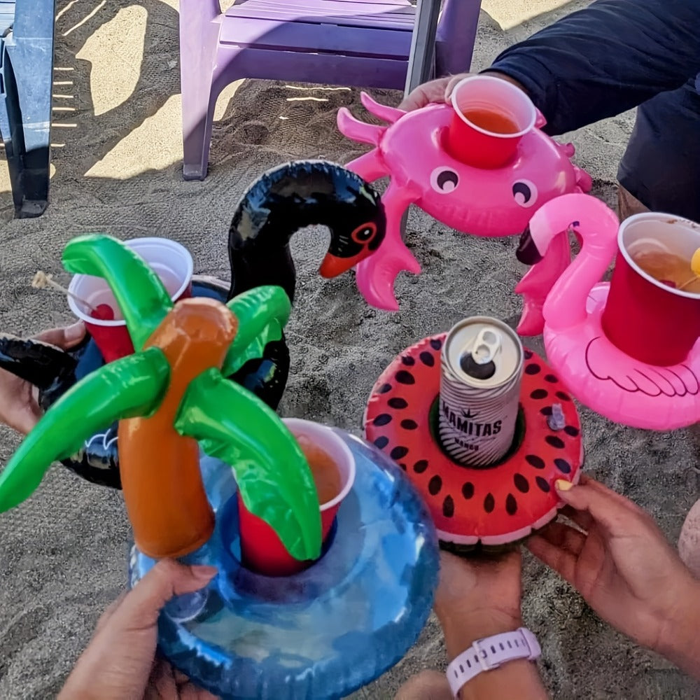 Floating Pool Drink Holders 15 Pack, Flamingo Inflatable Cup Coasters for Beer Cans, Water Bottles & Beverages — image 10