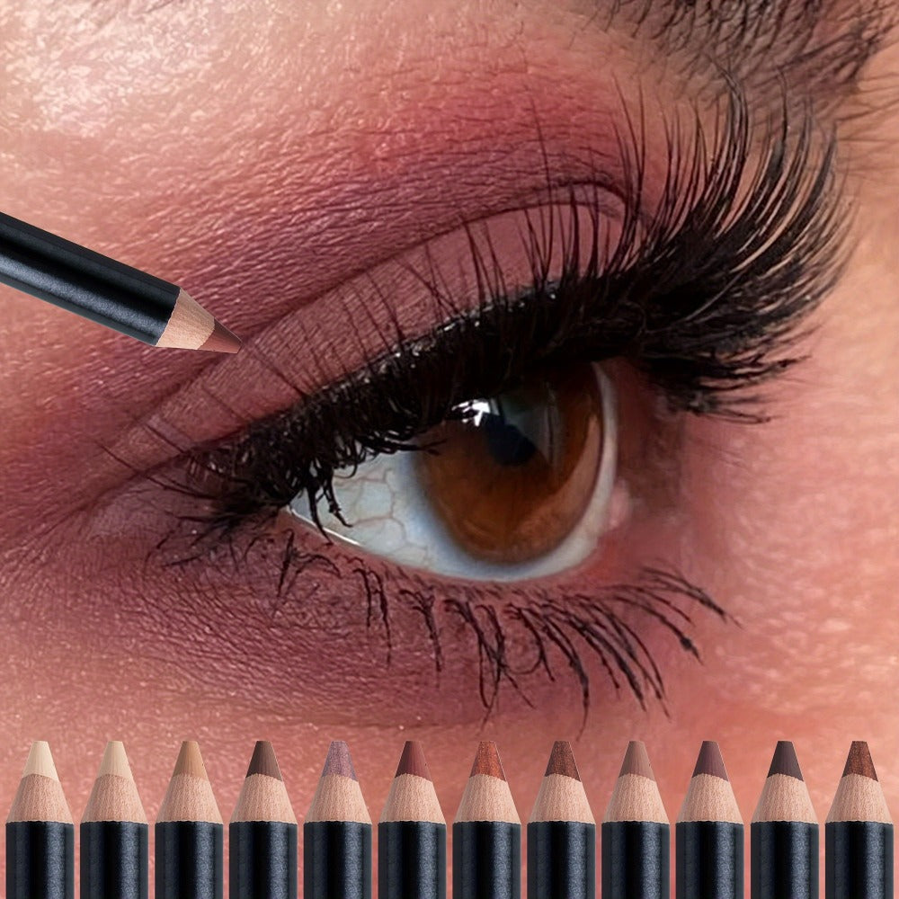 Eyeshadow Pencil Set 12pcs for Women, Matte & Shimmer Thick Stick Foam Eye Shadow Sticks, for Makeup, Travel and Everyday Van