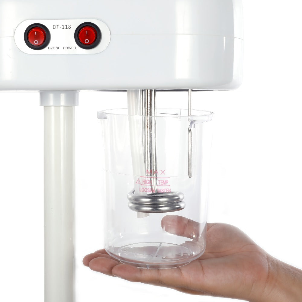 Standing Facial Steamer with Five-Wheel Rolling Base, Black or White Head and Adjustable 26.8–36.4-Inch Height — image 7