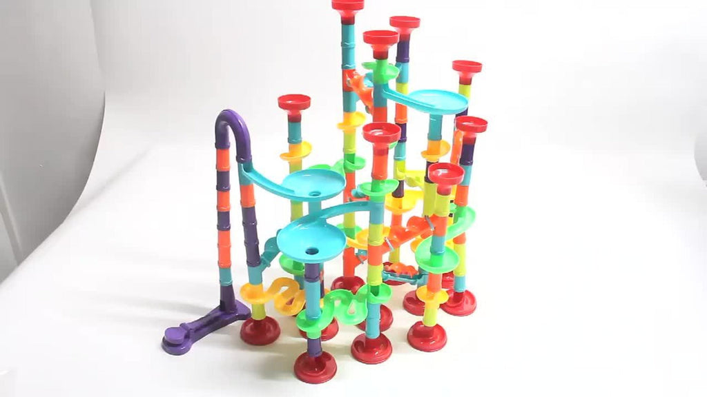 Marble Run Set Building Blocks for Kids 112/147pcs with Glass Marbles with the Listed Color, Size or Set Options for Everyday