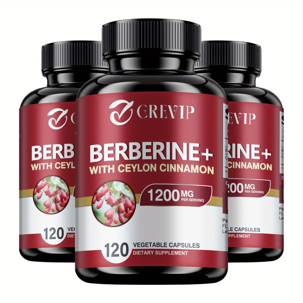 Dietary Supplement Berberine HCl and Ceylon Cinnamon Capsules, 120 Count with Multi-Bottle Options — image 7