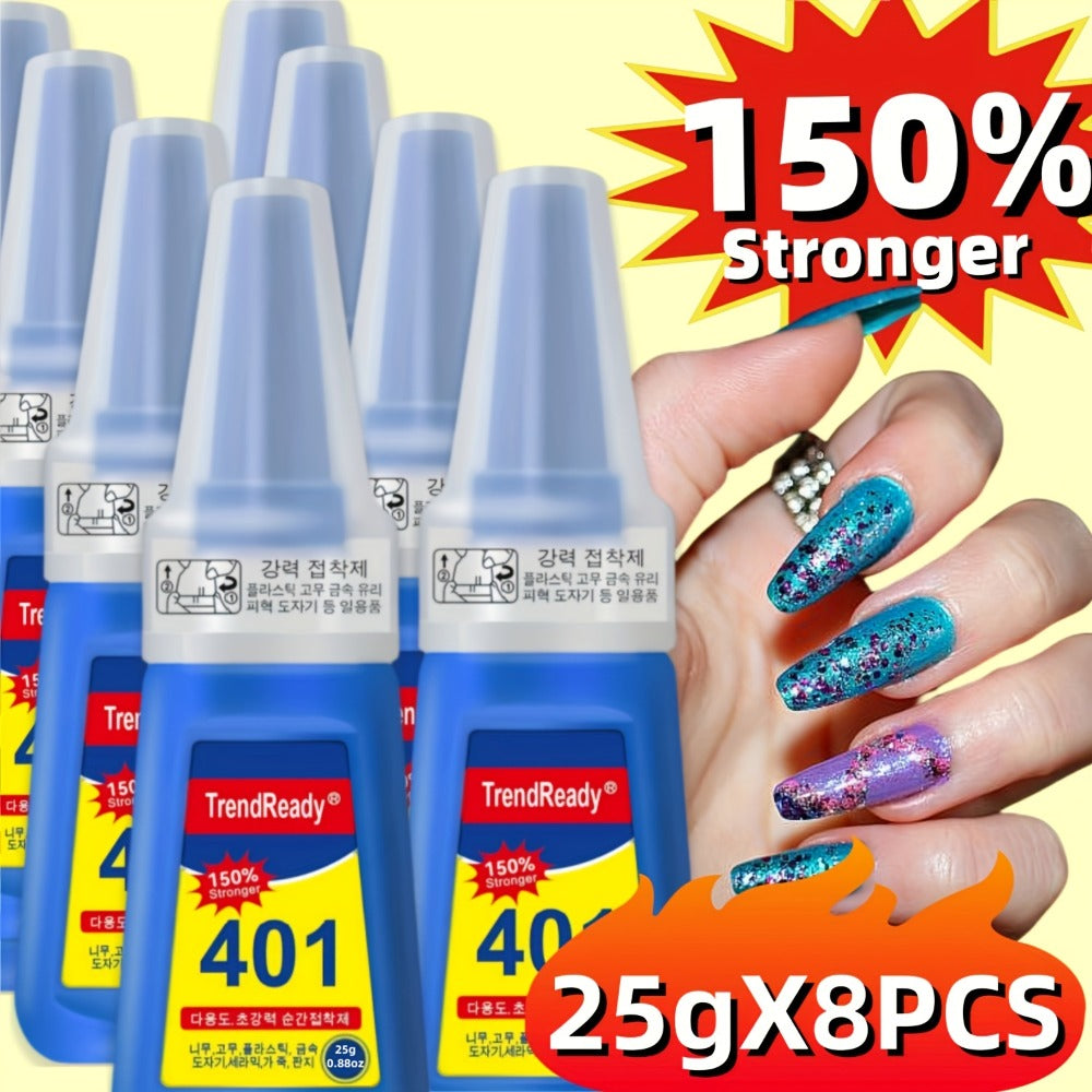 Nail Glue Set, TrendReady 401 25g Bottles in 1+1, 3+1, 5+1 or 7+1 Pack Options with Pointed Nozzles — image 9
