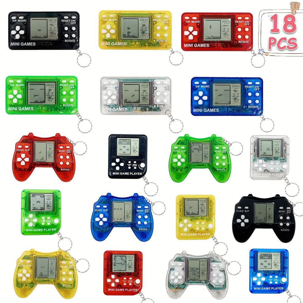18-Piece Mini Game Keychain Set with Controller and Handheld Shapes in Six Pictured Case Colors — image 11