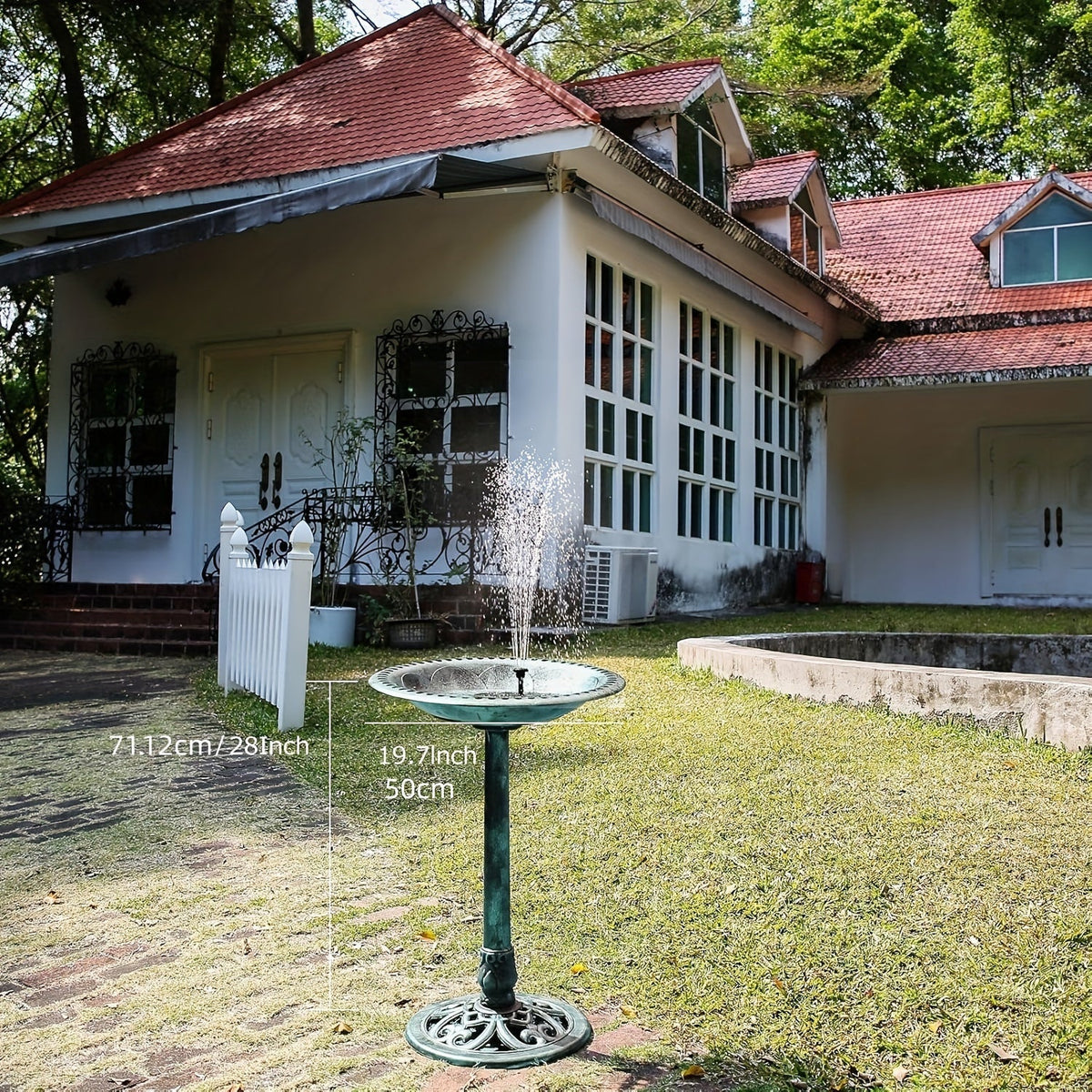 Solar Bird Bath with Fountain for Garden, Patio and Yard Use, with the Listed Configuration — image 3
