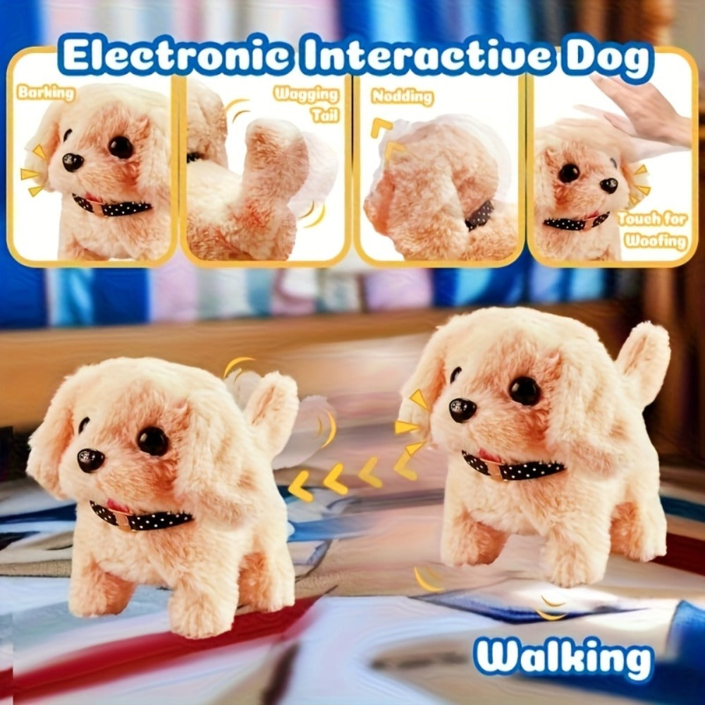 Plush Electric Puppy Toy That Walks & Barks, Interactive Electronic Pet with Plush & Gift Box, Parent-Child Companion — image