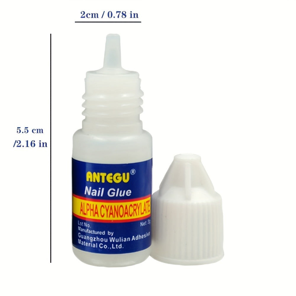Nail Glue Set, ANTEGU 20 Pointed-Nozzle Bottles for Press-On Nails, Nail Tips, Rhinestones and Nail Repair — image 4