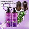 Onion, Biotin and Rosemary-Labeled Shampoo and Conditioner Set in Purple Pump Bottles with Jojoba Oil Wording — image 14