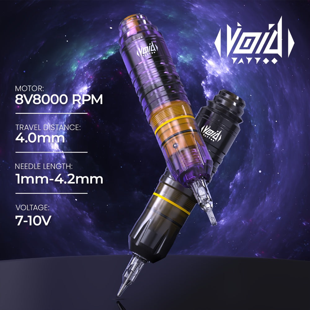 Cordless Tattoo Pen Kit Complete Set VOID 1200mAh Battery USB Type-C 20 Needles 5 Inks 40 Ink Caps Practice Skin Transfer Pap