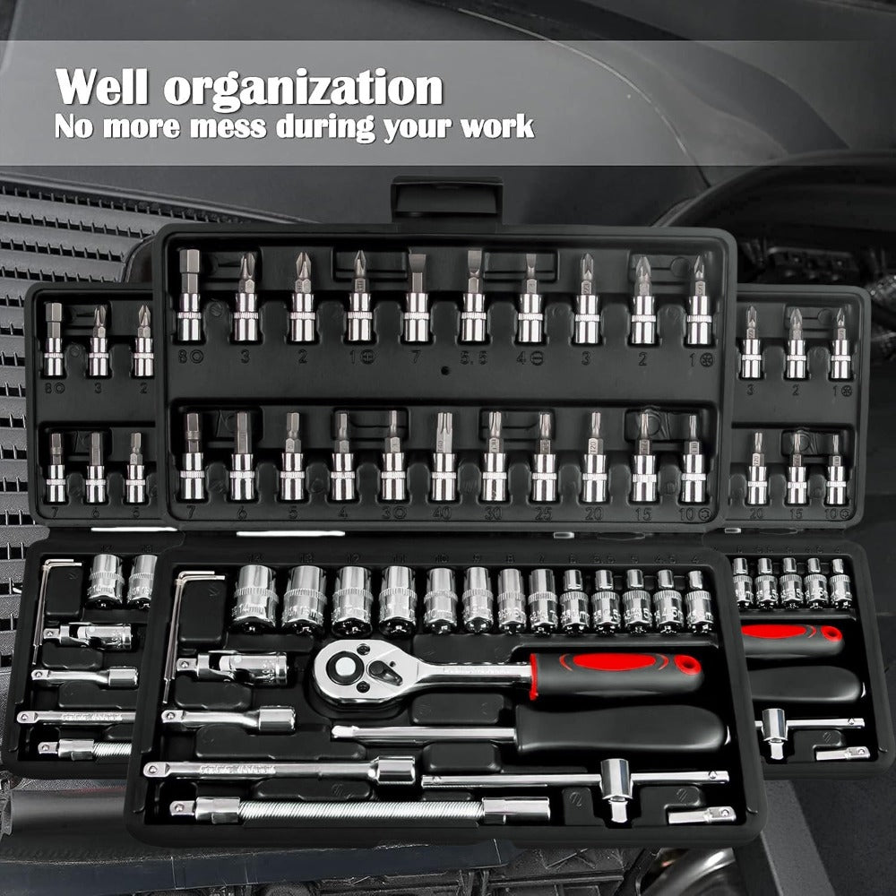 Automotive Socket and Hand Tool Kit in 45-Piece Case or 898-Piece Rolling Cabinet Checkout Options — image 12