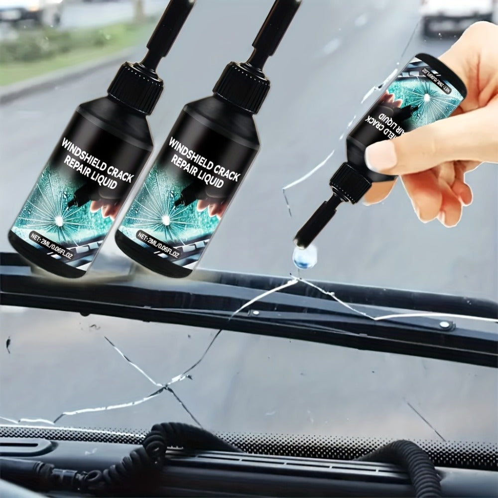 Windshield Repair Kit – Nano Resin Fix for Chips, Bullseye & Star Cracks in 15 Minutes, DIY Glass Crack Repair with Suction I