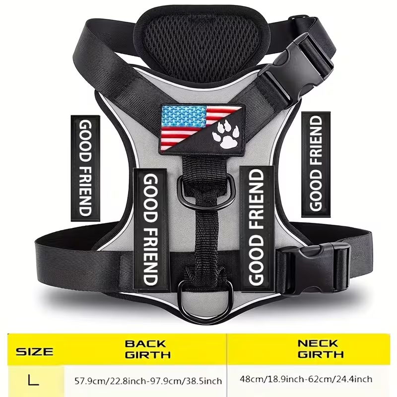 Five-Patch Dog Vest Harness in Black, Red, Rose Red, Grey or Green with XS-to-XL Sizes Pictured — image 46