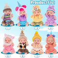 Mini Plush Dolls Set 8 Pack 4 Inch, Stuffed Toy Figures with Colorful Plush Outfits & Hats — image 7