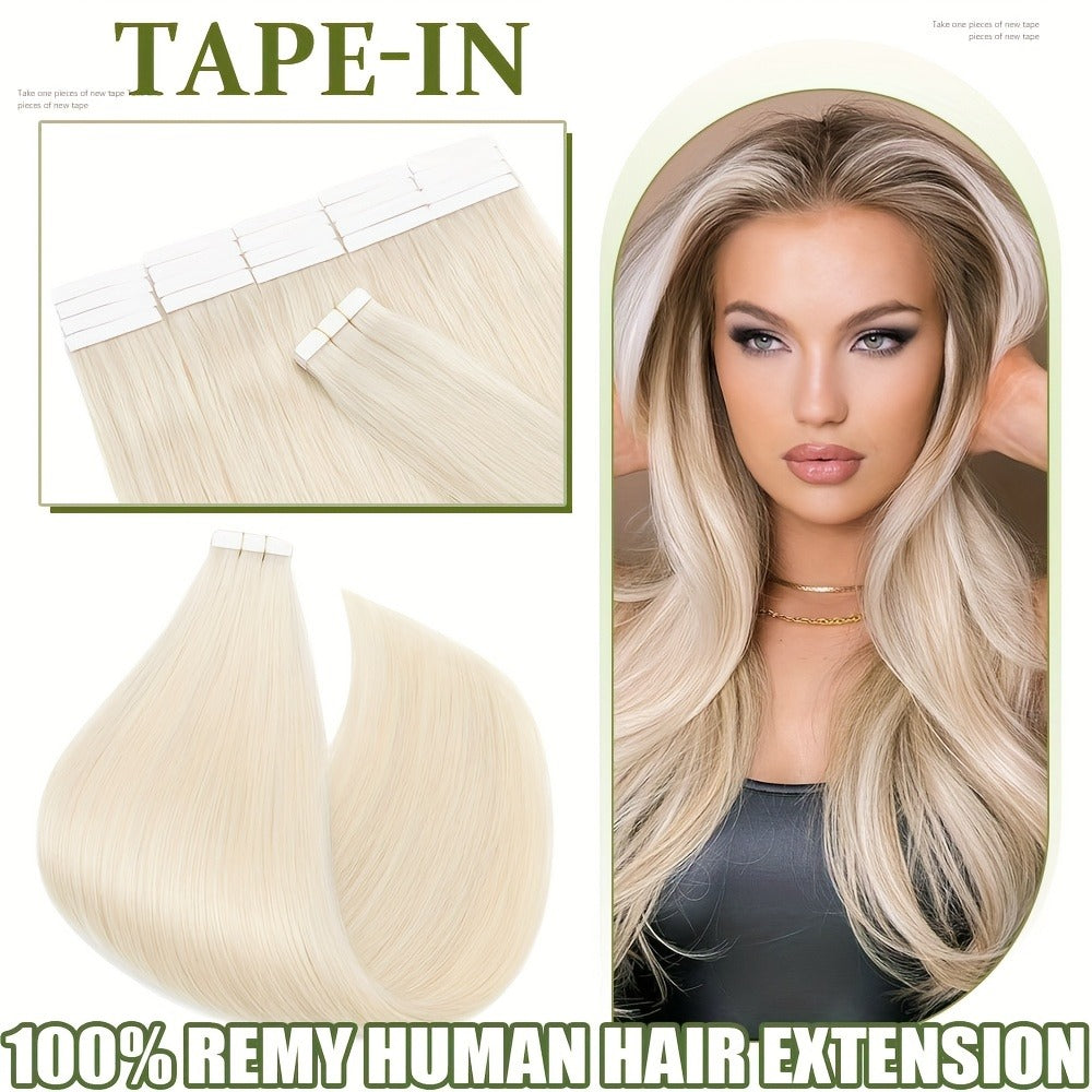 Hair Extensions Straight Brazilian Remy Human Hair Tape-In Set with 10 Pieces, 12–24-Inch Lengths and 11 Colors — image 13