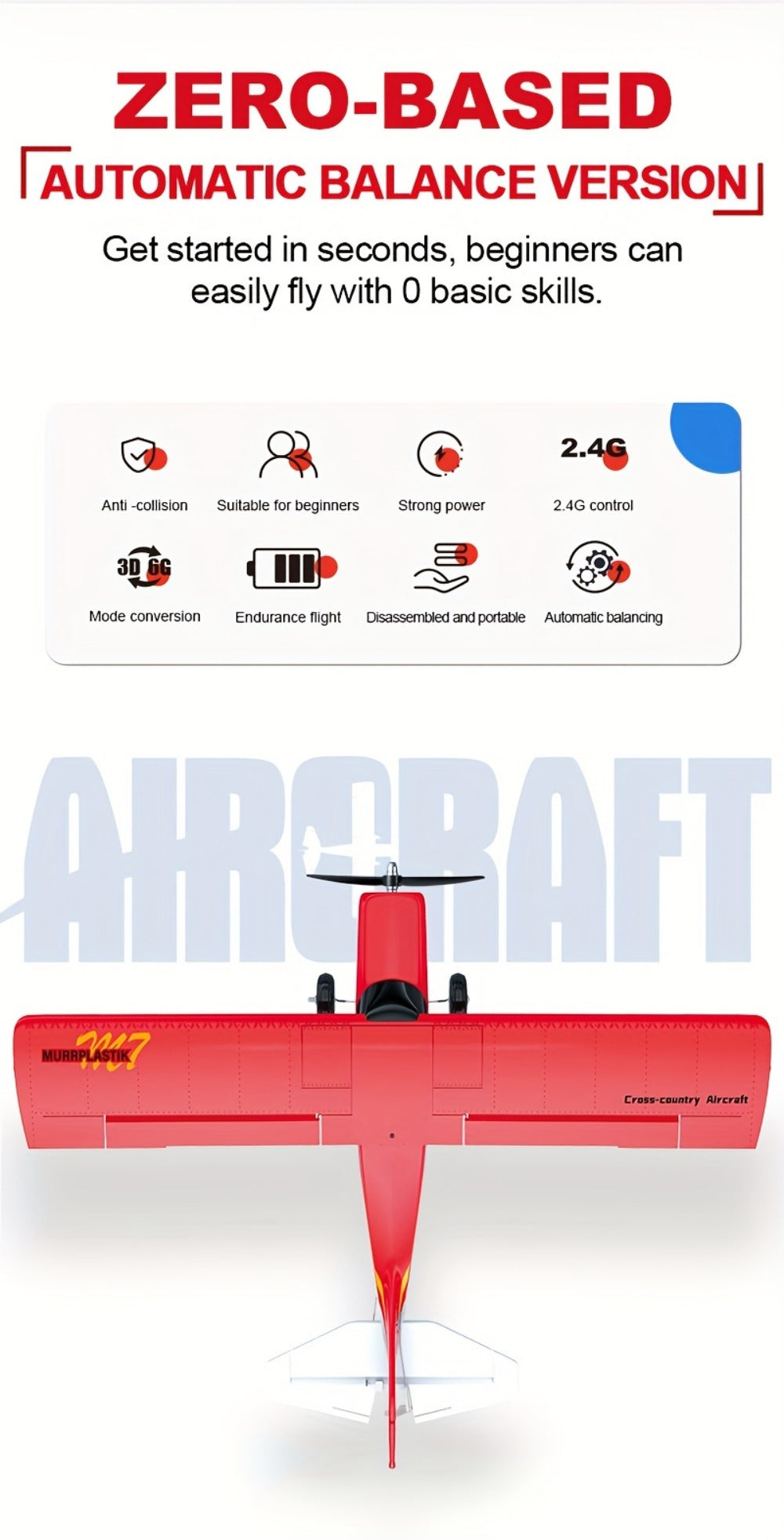 Brushless Fixed Wing RC Plane 6-Channel 6-Axis Gyro 3D Aerobatic Stunts 2 Batteries Included — image 12