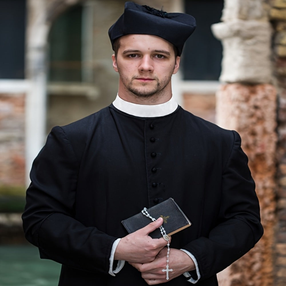 Clergy Collar Costume Bib Set, Three-Pack in Black and White with Hook-and-Loop Neck Fasteners — image 6