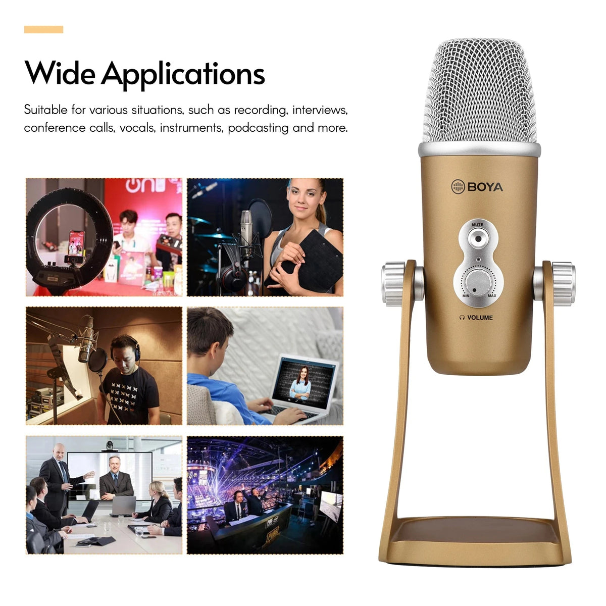 Condenser Microphone Eat Broadcast  Recording Built-in Sound Card