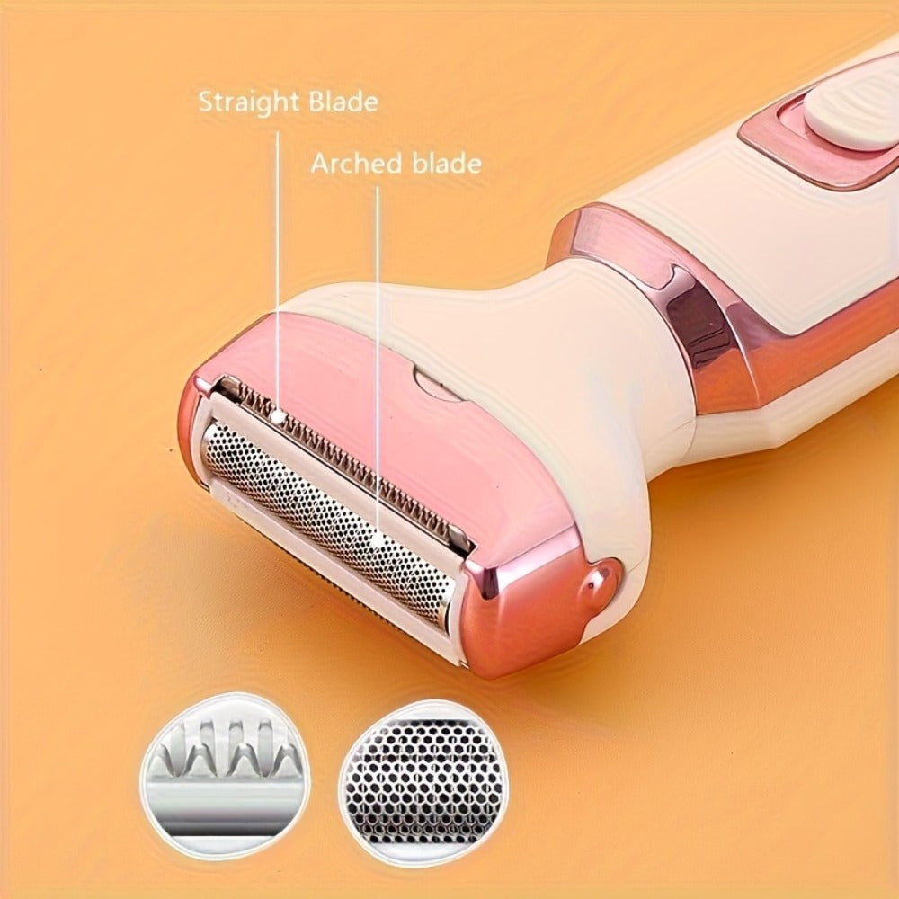 Electric Shaver for Women 4-in-1 Rechargeable Grooming Kit – Painless Hair Remover Eyebrow Trimmer Nose Hair Bikini Trimmer —