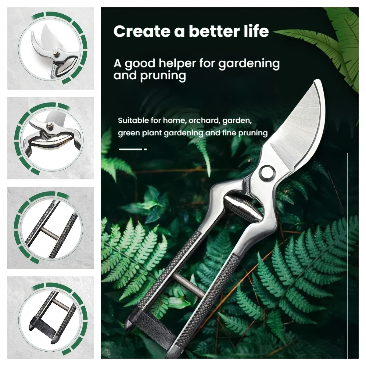 Bypass Pruning Shears with High-Carbon-Steel Label, Safety Lock and 21 x 5.5cm Pictured Size — image 7